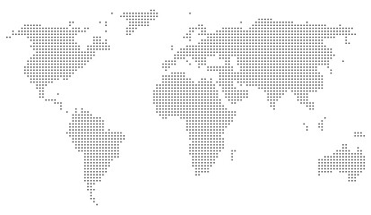 black dotted world map