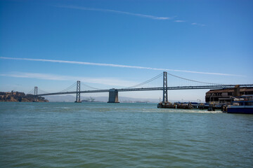 San Francisco Bay Area, view of the Bay Bridge in the distance