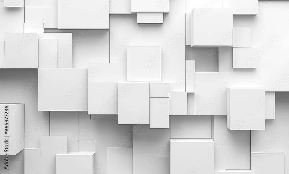 Poster abstract architectural wall pattern with 3d cubes for modern building design generative ai