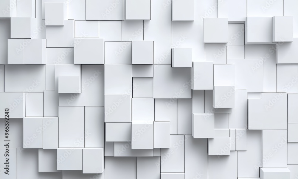 Poster abstract architectural wall pattern with 3d cubes for modern building design generative ai