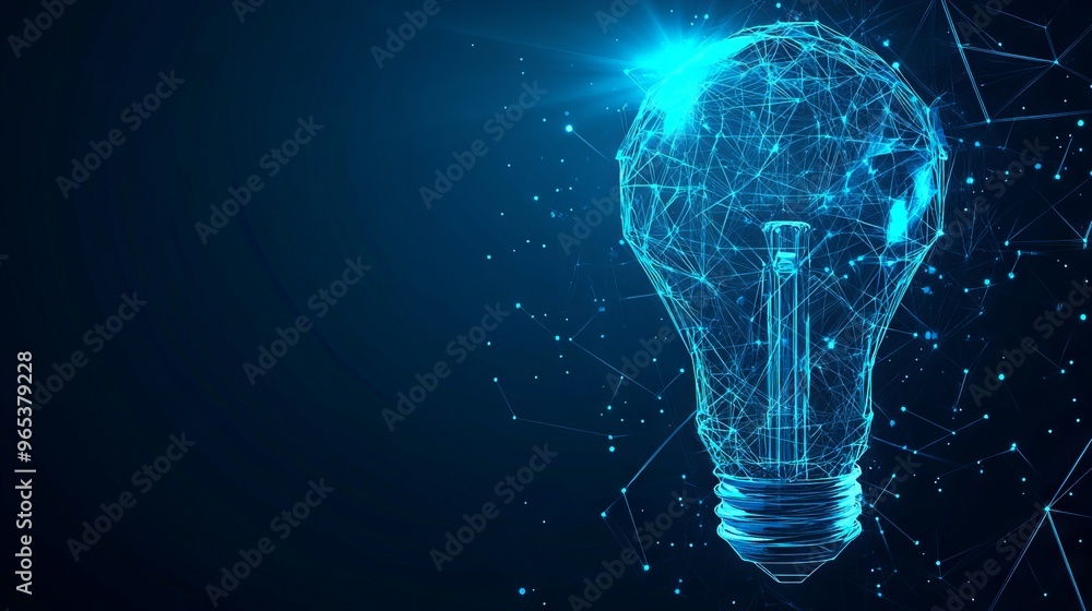 Poster broken light bulb. blackout or burnout concept. abstract digital technology illustration. vector ima