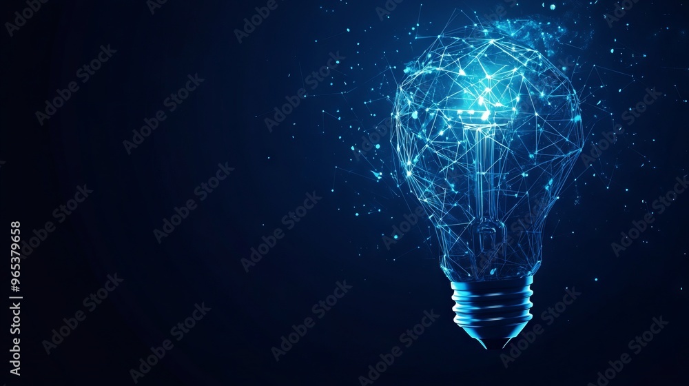 Poster broken light bulb. blackout or burnout concept. abstract digital technology illustration. vector ima