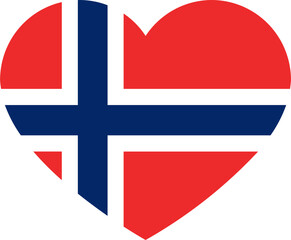 Obraz premium Heart Icon inside NORWAY Flag