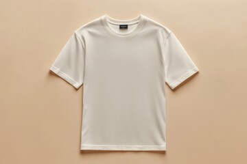 Simple Tshirt Flatlay mockup in beige background created with generative AI