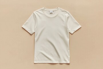 Simple Tshirt Flatlay mockup in beige background created with generative AI