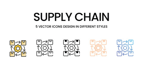 Supply Chain vector icons set ready to use for web and mobile app