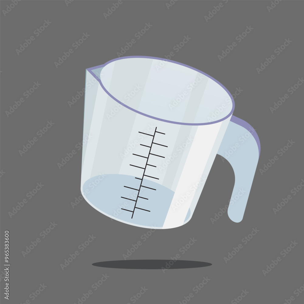 Wall mural vector of glass measuring cup in cartoon style