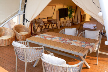 Table and chair seats for outdoor leisure camping