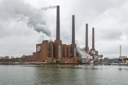 Power Plant at Volkswagen AG factory Wolfsburg on Mittellandkanal