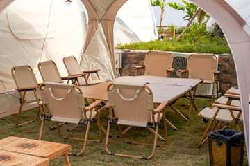 Table and chair seats for outdoor leisure camping