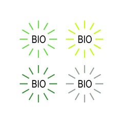 BIO ECO PRODUCT SIGN SYMBOL LOGO VECTOR ISOLATED ON WHITE