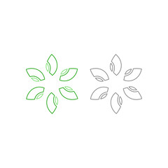 GREEN LEAVES BIO PRODUCT SIGN SYMBOL LOGO VECTOR ISOLATED ON WHITE