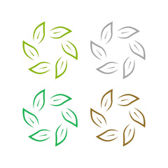 GREEN LEAVES BIO PRODUCT SIGN SYMBOL LOGO VECTOR ISOLATED ON WHITE