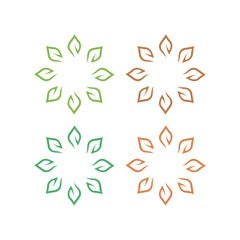 GREEN LEAVES BIO PRODUCT SIGN SYMBOL LOGO VECTOR ISOLATED ON WHITE