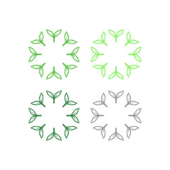 GREEN LEAVES BIO PRODUCT SIGN SYMBOL LOGO VECTOR ISOLATED ON WHITE