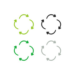BIO ECO PRODUCT RECYCLE ARROWS SIGN SYMBOL LOGO VECTOR