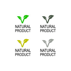 NATURAL PRODUCT DESIGN BADGES SIGN SYMBOL LOGO VECTOR