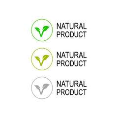 NATURAL PRODUCT DESIGN BADGES SIGN SYMBOL LOGO VECTOR