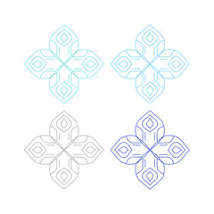 LUXURY MANDALA ART SIGN SYMBOL LOGO VECTOR ISOLATED ON WHITE