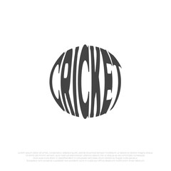 cricket logo typography in ball. minimalist cricket vector icon design