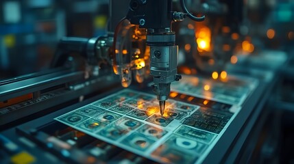 Specialized Printing Presses Producing Intricate Banknote Sheets for Financial Transactions