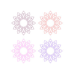 LUXURY MANDALA ART SIGN SYMBOL LOGO VECTOR ISOLATED ON WHITE