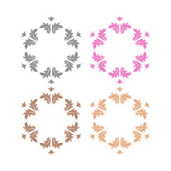 LUXURY MANDALA ART SIGN SYMBOL LOGO VECTOR ISOLATED ON WHITE