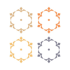 LUXURY MANDALA ART SIGN SYMBOL LOGO VECTOR ISOLATED ON WHITE