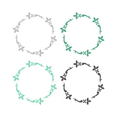 Natural Leaves in Circle Wedding Frames Collection