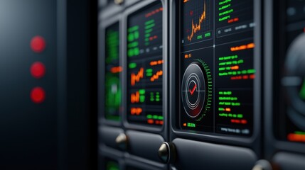 Illuminated Transparent Oil Price Screens in Futuristic Energy Market Prediction Scene with Copy Space on Dark Background