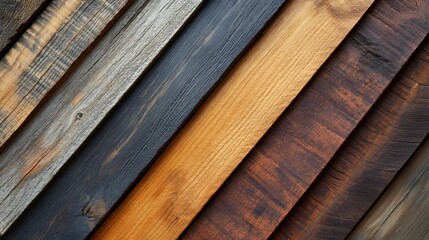 Rustic wood swatches featuring a mix of reclaimed and new wood, with contrasting textures and colors, on a wooden workbench