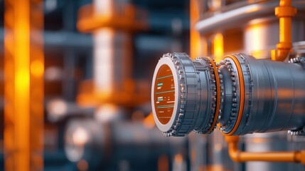 Futuristic Holographic Energy Production Data in Virtual Oil Rig - with Copy Space, Selective Focus, and Quality
