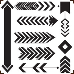 Arrow Elegant Silhouette Vector Illustrations