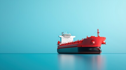 Futuristic Digital Oil Tanker Holographic Price Displays for Global Energy Transport - with Copy Space and Selective Focus