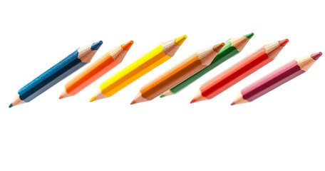 Fototapeta premium Vibrant Colored Pencils on a Transparent Background