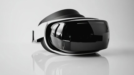 Black and White Virtual Reality Headset on a White Background