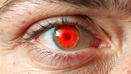 Focal spot of vibrant crimson on the skin, signaling inflammation or angioedema, requiring swift identification and targeted treatment to prevent worsening symptoms.