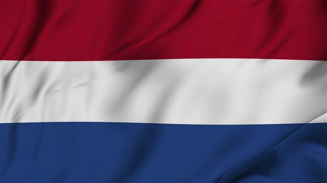 A beautiful view of the Netherlands flag video. 3d flag-waving video. Netherlands flag 4K resolution.