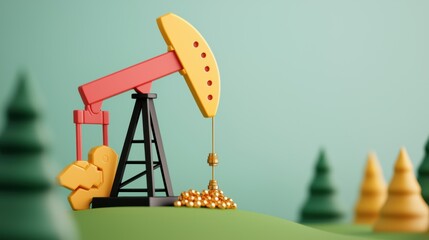 Futuristic Graph Depicting Declining Oil Reserves Energy Crisis - with Copy Space, Selective Focus,