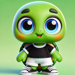 Fototapeta premium A turtle in a 3D cartoon, Generative Ai