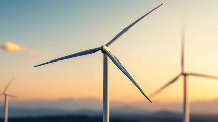 Fototapeta premium Renewable Energy Future: Wind Farm with Oil Barrels in Background - with Copy Space and Selective Focus -