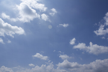 
Blue sky with puffy clouds