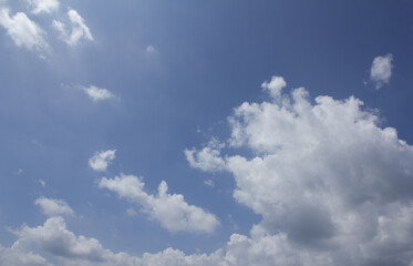 
Blue sky with puffy clouds