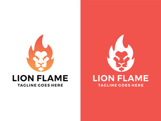 abstract lion flame logo icon vector illustration © Moonsterkat
