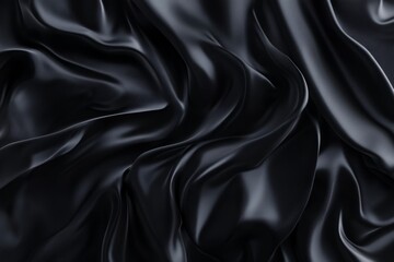 Obraz premium The black satin background has soft folds.