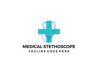 medical sthethoscope logo design icon vector illustration