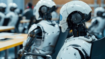 AI systems designed to replace human participants in research studies during a collaborative session in a modern facility