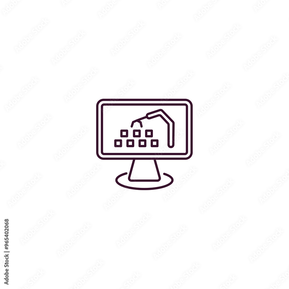 Poster industrial outline icon. linear vector from computer concept. thin line industrial icon isolated on 