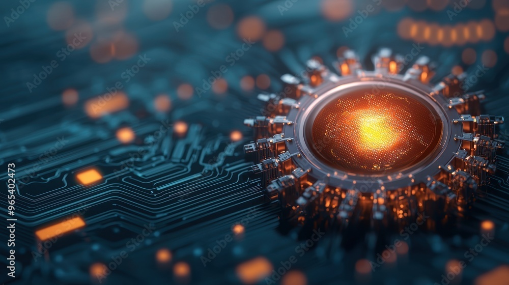 Poster futuristic predictive analytics in oil energy: holographic ai interface with copy space, selective f