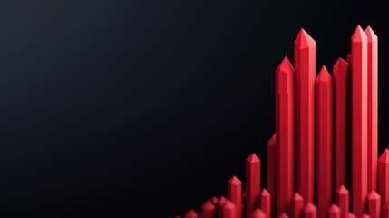 Obraz premium Market Crash Concept with Red Holographic Graph on Dark Tech Background -